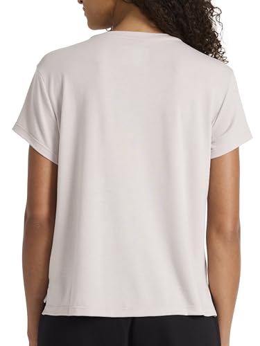 Reebok Women’s HD Crewneck T-Shirt, Standard Fit, Lightweight Stretch Poly Soft Jersey Fabric, Ashes of Rose, Medium