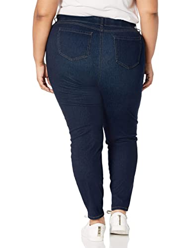 Amazon Essentials Women's Pull-On Mid Rise Stretchy Knit Jegging (Available in Plus Size), Dark Wash, X-Large