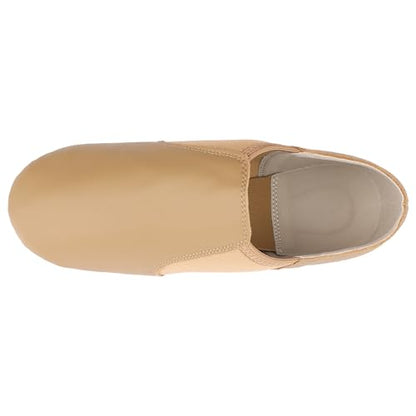Linodes (Tent Leather Upper Jazz Shoe Slip-on for Women and Men's Dance Shoes Brown 7.5M