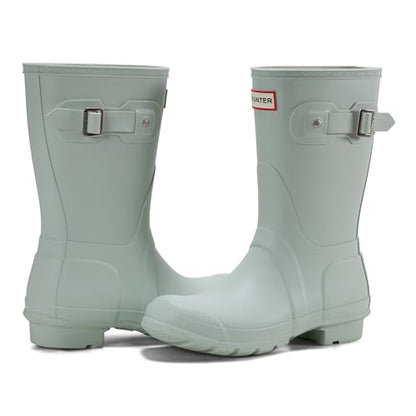 Hunter Women's Original Short Rain Boot, Light Green, 8 Medium