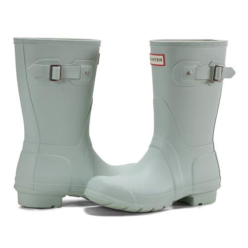 Hunter Women's Original Short Rain Boot, Light Green, 8 Medium