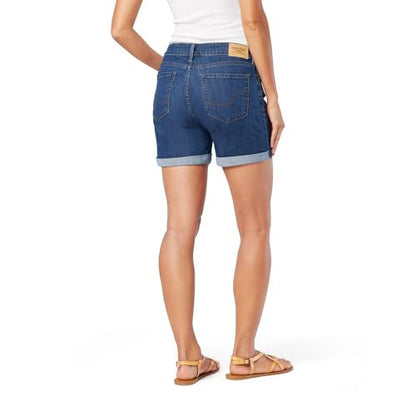 Levi Strauss Signature Gold Women's Mid-Rise Shorts Stretch Denim (Available in Plus Size), (New) Over The Moon, 12