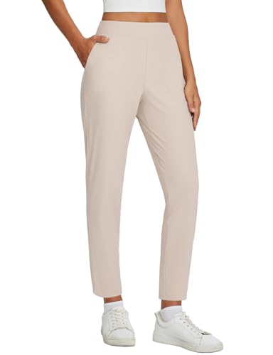 baleaf Womens Khaki Work Pants Lightweight Dressy Golf Pants Stretch with Pockets Petite Travel Business Casual L