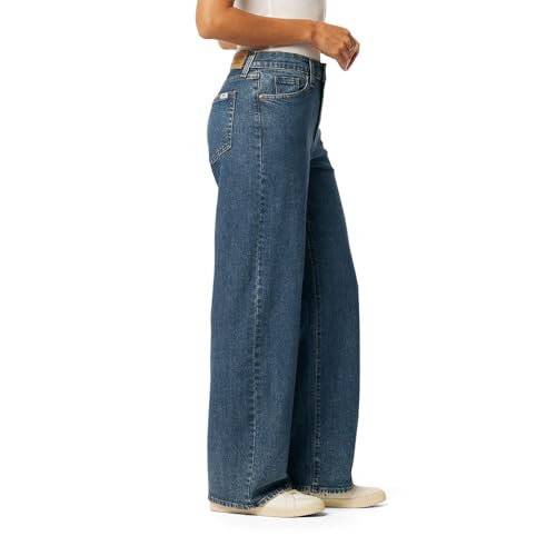 Levi Strauss Signature Gold Women's Heritage Original Wide Leg Jeans Mid-Rise Stretch Denim, Blue Oddity, 12