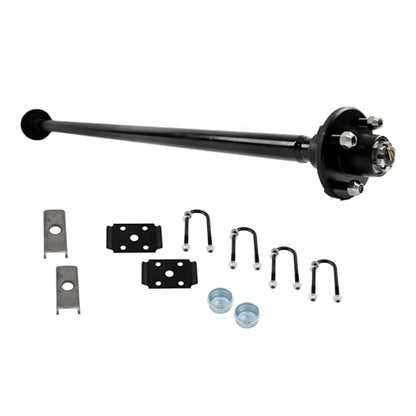 Thomletha Trailer Axle 2000 lbs Axle Beam 4 Lug Trailer Axle 61 inch Hub Face 46 inch Spring Center