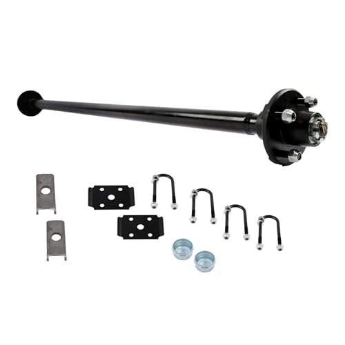 Thomletha Trailer Axle 2000 lbs Axle Beam 4 Lug Trailer Axle 61 inch Hub Face 46 inch Spring Center