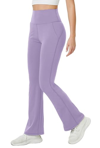 TOPYOGAS Womens Flare Yoga Pants High Waist Tummy Control Bootcut Flare Leggings Workout Wide Leg Pants with Pockets