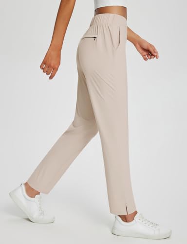 baleaf Womens Khaki Work Pants Lightweight Dressy Golf Pants Stretch with Pockets Petite Travel Business Casual L