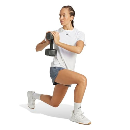 Adidas Women's Pacer Essentials Knit High-Rise Shorts, Onix/White, X-Small/5"