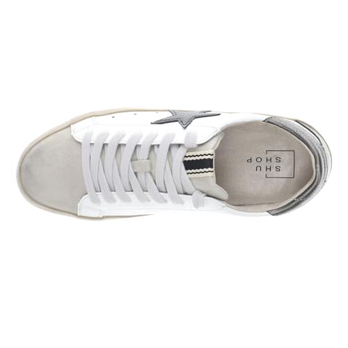 SHUSHOP Women's Paula White Black Lizard/Medium / 8