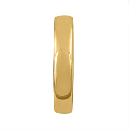 14K Yellow Gold 4mm Plain Wedding Band (Ring Size 11.25)