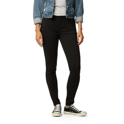 Levi Strauss Signature Gold Women's '03 Essential Mid-Rise Skinny Jeans Stretch Denim (Also Available in Plus), Noir, 10