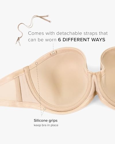 Wacoal Red Carpet Full-Busted Strapless Bra 854119 Natural Nude 34DDD