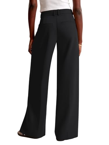 NIMIN Women Wide Leg Pants High Waisted Dressy Work Trousers Business Casual Pants 2025 Fashion Slacks Outfits with Pockets Black