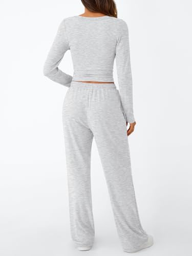 Trendy Queen Womens Two 2 Piece Matching Lounge Sets 2025 Early Fall Fashion Must Haves Y2K Workout Gym Clothes Comfy Airport Travel Vacation Luxury Outfits Sweatsuit Winter Clothing