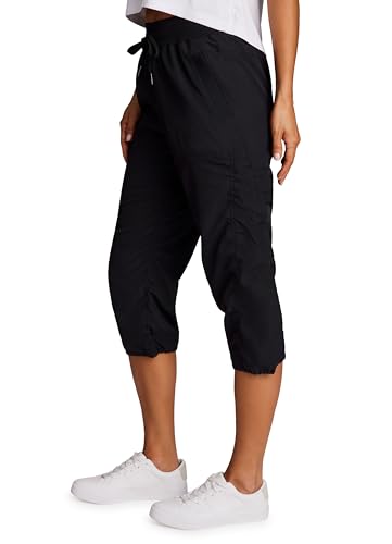 RBX Active Capri Pants for Women Joggers Stretch Lightweight Women’s Casual Pant Jet Black M