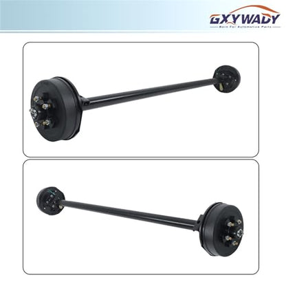 GXYWADY 5 Lug 4.5 Inch Trailer Axle 3500lbs Trailer Axle Electric Brake 85 Inch Hub Face 70 Inch Spring Center
