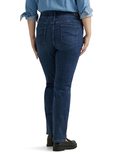 Lee Women's Plus Size Ultra Lux Comfort with Flex Motion Straight Leg Jean Royal Chakra 24W Medium