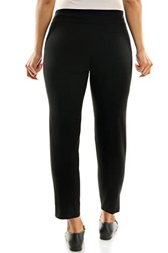 Zac & Rachel Women's Pull-On Ankle Length Pants with Millennium Fabric, Black, 8 US