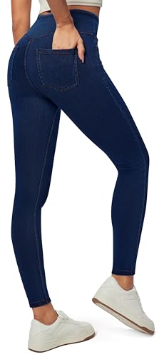 Heathyoga Stretchy Jeans for Women Trendy High Waist Pull On Jeggings Tummy Control Womens Skinny Jeans Leggings with Pockets