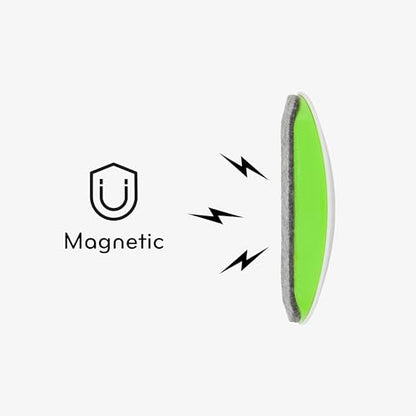 U Brands Magnetic Whiteboard Eraser, 4.5" x 2.25" x 1", Dry Erase Felt Eraser, White and Green, Lightweight Modern Design