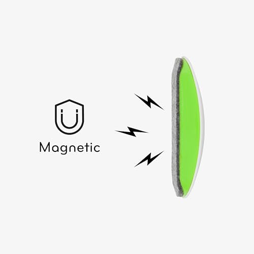 U Brands Magnetic Whiteboard Eraser, 4.5" x 2.25" x 1", Dry Erase Felt Eraser, White and Green, Lightweight Modern Design