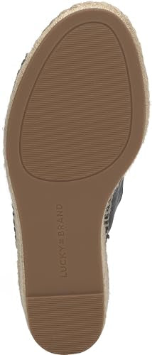 Lucky Brand Women's Cabriah Espadrille Wedge Sandal, Black, 7