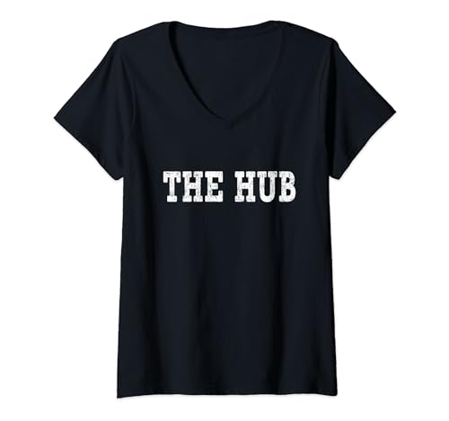 Womens 12866 The Hub Saratoga Fun Meet At Retro 60s 70s 80s Vintage V-Neck T-Shirt