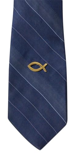 Novel Merk Christian Cross Icon Religious Lapel Pin, Hat Pin & Tie Tack Set with Clutch Back (3- Fish Ichthys), 1 Inch
