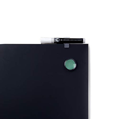U Brands Magnetic Chalkboard, 11" x 15.5", Frameless, Premium Matte Surface, Includes Marker and Magnet