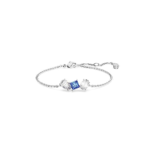 Swarovski Mesmera Bracelet, Blue and Clear Mixed-Cut Stones in a Rhodium Finished Setting, Part of the Mesmera Collection