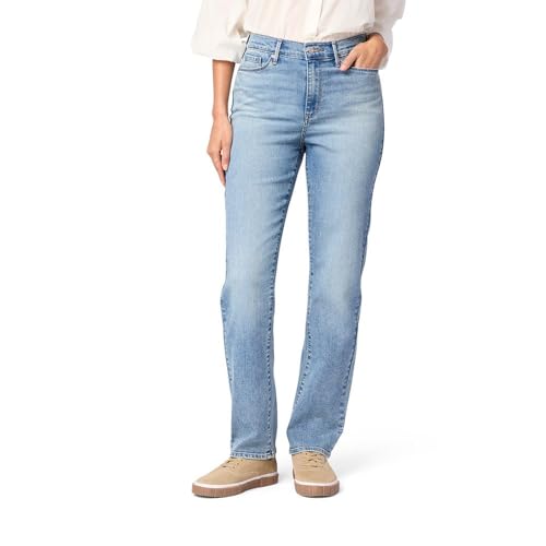 Levi Strauss Signature Gold Women's High-Rise Straight Jeans Stretch Denim (Standard and Plus), (New) Terra Nova, 12 Short