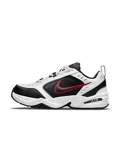 Nike Men's Air Monarch IV Training/Workout Shoes, White/Black, 10.5 Extra Wide