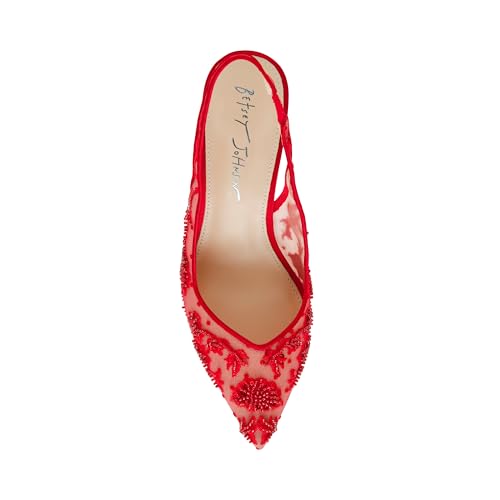 Betsey Johnson Women's Nikki Pump, Red, 7.5