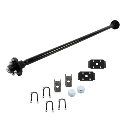 Thomletha Trailer Axle 2000 lbs Axle Beam 4 Lug Trailer Axle 61 inch Hub Face 46 inch Spring Center