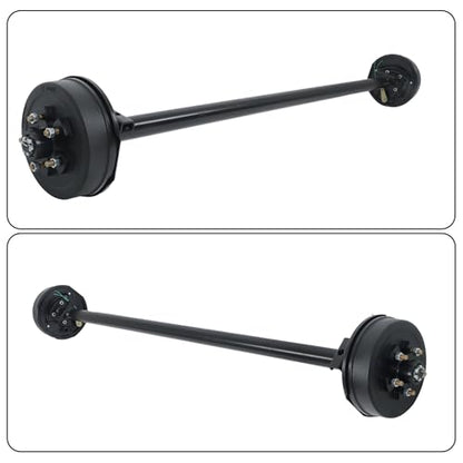 Thomletha 3500lbs Capacity Trailer Electric Brake Axle 5 Lug-4.5 inch Trailer Axle 85 inch Hub Face 70 inch Spring Center
