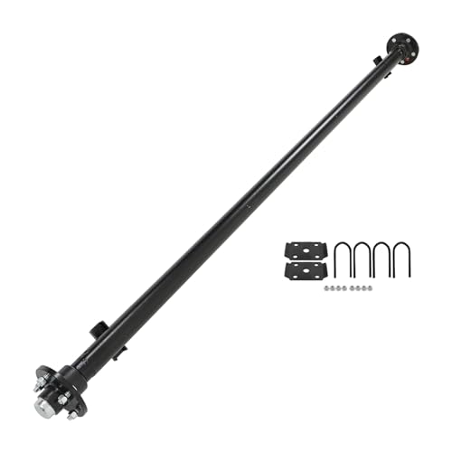 Silscvtt 3500 lbs Trailer Axle with 5-Lug 4.5 Hubs 70 Spring Center, 85 Hub Face, U-Bolt Kit