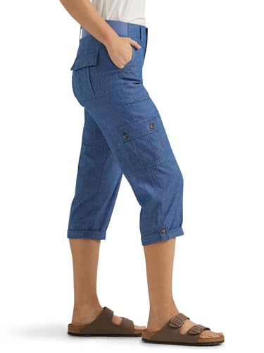 Lee Women's Ultra Lux Comfort with Flex-to-Go Cargo Capri Pant Chambray 12