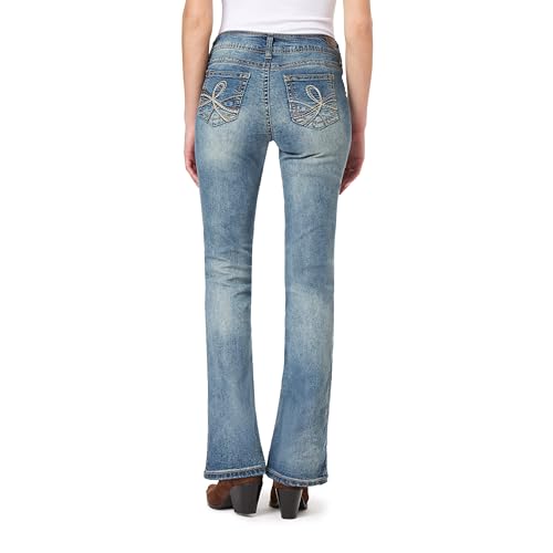 WallFlower Women's InstaStretch Luscious Curvy Bootcut Jeans, Basil, 11