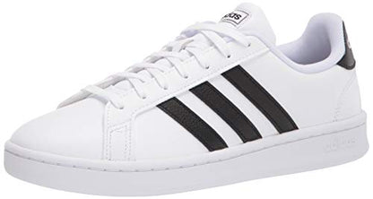 adidas Women's Grand Court Shoe, White/Black/White, 8.5