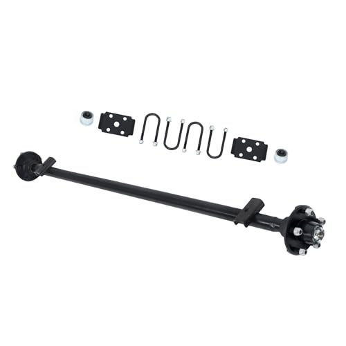 Thomletha Trailer Axle 2000 lbs Axle Beam 5 Lug Trailer Axle 61 inch Hub Face 46 inch Spring Center