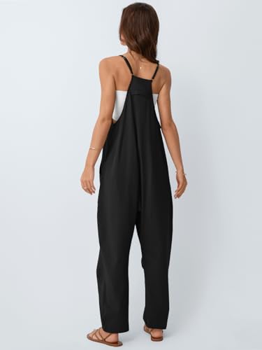AUTOMET Jumpsuits for Women Summer Cruise Outfits Rompers Beach Vacation Trendy Overalls Jumpers Cami Blackless Dress Spring Fashion Maternity Clothes 2026 Black M