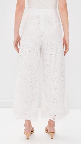 Splendid Women's x @Cellajaneblog Eyelet Pants, White, S