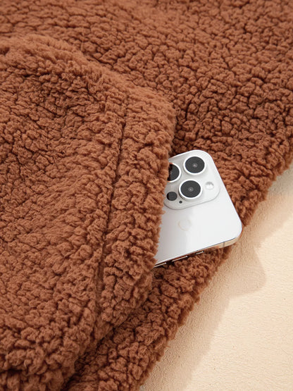 Zip Up Hooded Sherpa Jacket