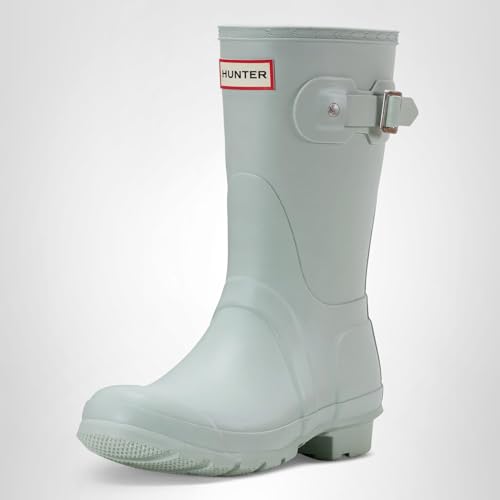 Hunter Women's Original Short Rain Boot, Light Green, 8 Medium
