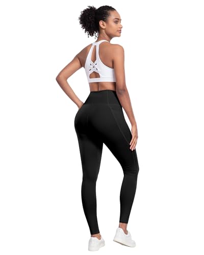 LZYVOO Leggings with Pockets for Women, 6 Packs Soft High Waisted Tummy Control Workout Yoga Pants(6Black-S)