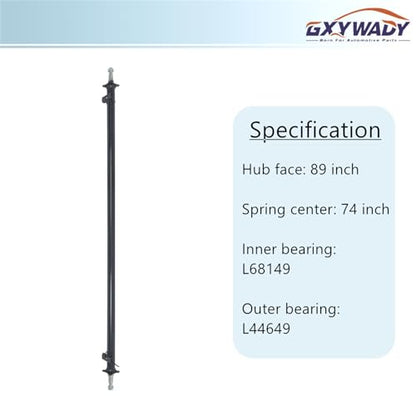 GXYWADY 3500lbs Trailer Axle Only Beam with Idler 89 Inch Hub Face 74 Inch Spring Center