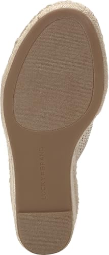 Lucky Brand Cabriah Woven Espadrille Wedge Sandal, Stucco/Stucc, 11