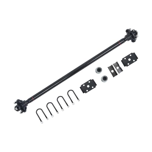 Thomletha Trailer Axle 2000 lbs Axle Beam 5 Lug Trailer Axle 49 inch Hub Face 38 inch Spring Center