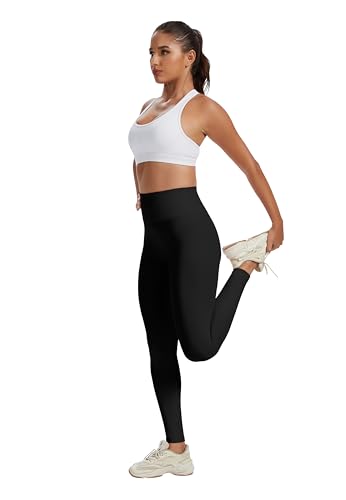 VIMPEP Women’s Buttery Soft High Waisted 25” Inseam Leggings No Front Seam Yoga Pants Tummy Control, for Workout Lounge YJ03 Black M